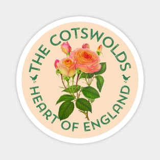 The Cotswolds UK England Botanical Cottage Roses Birds Magnet